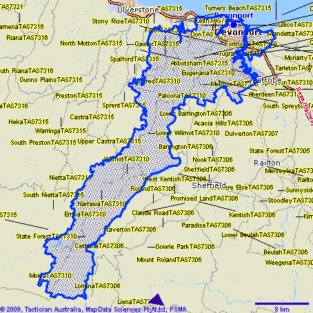 Devonport Map
